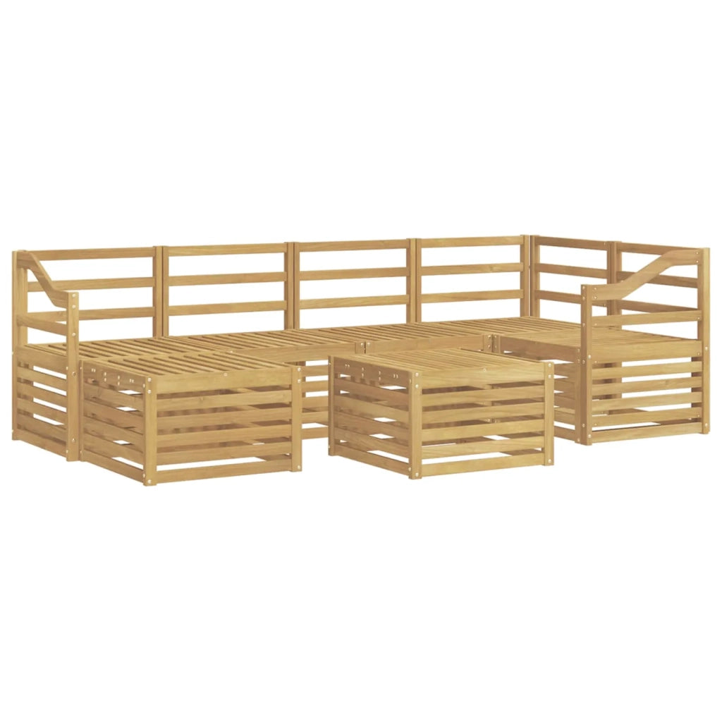 Set di divani da esterno 7 pcs Bianco Poliestere 3392169