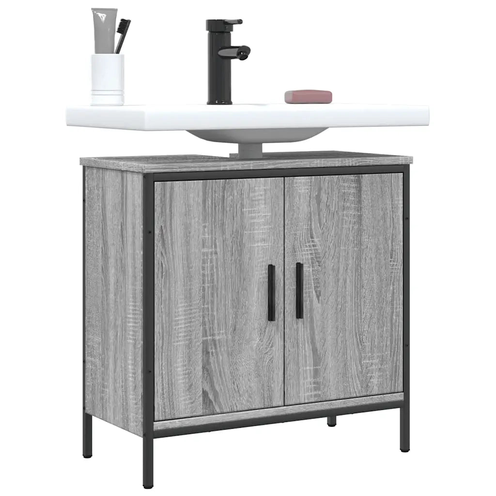 Mobile Lavabo Bagno Grigio Sonoma 60x30x60 cm Legno Multistrato 842449