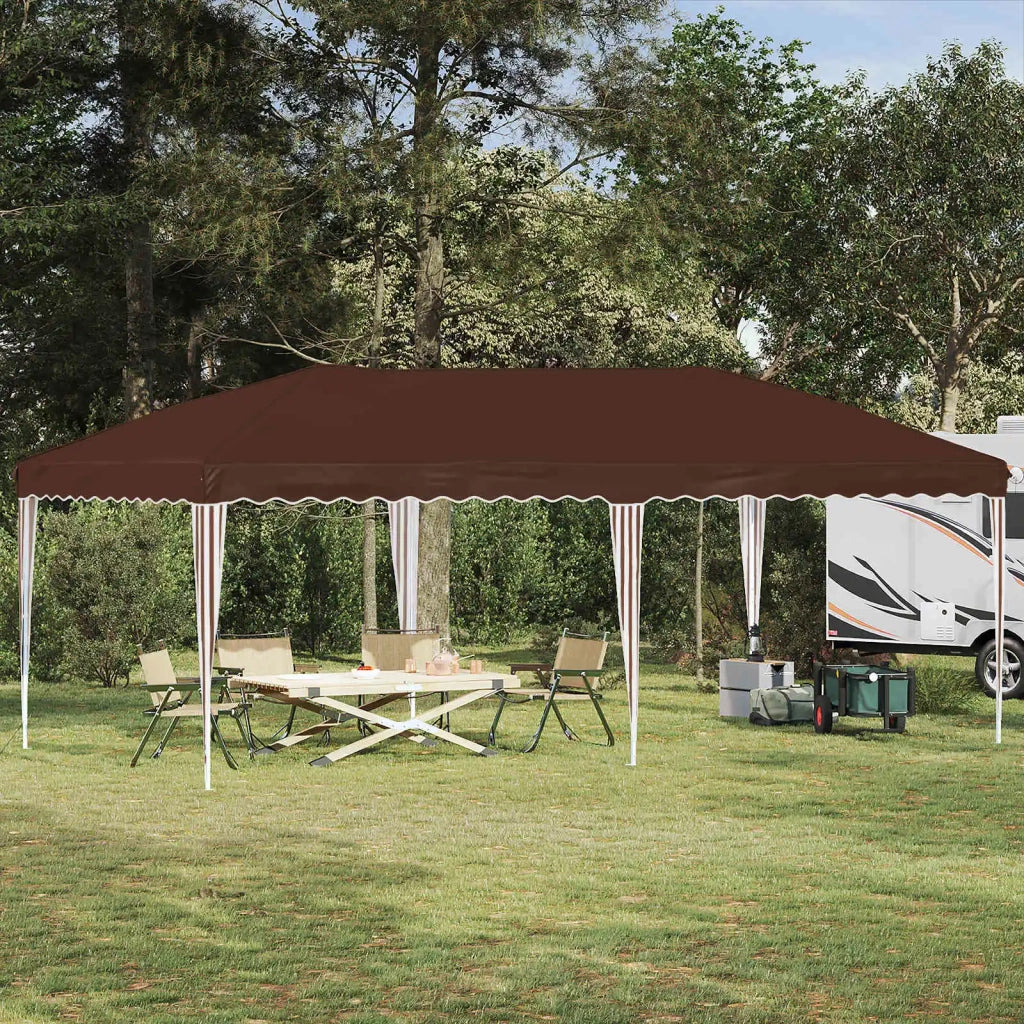 Tenda per feste a pop-up-Gazebo 575 x 290 x 245 cm Marrone