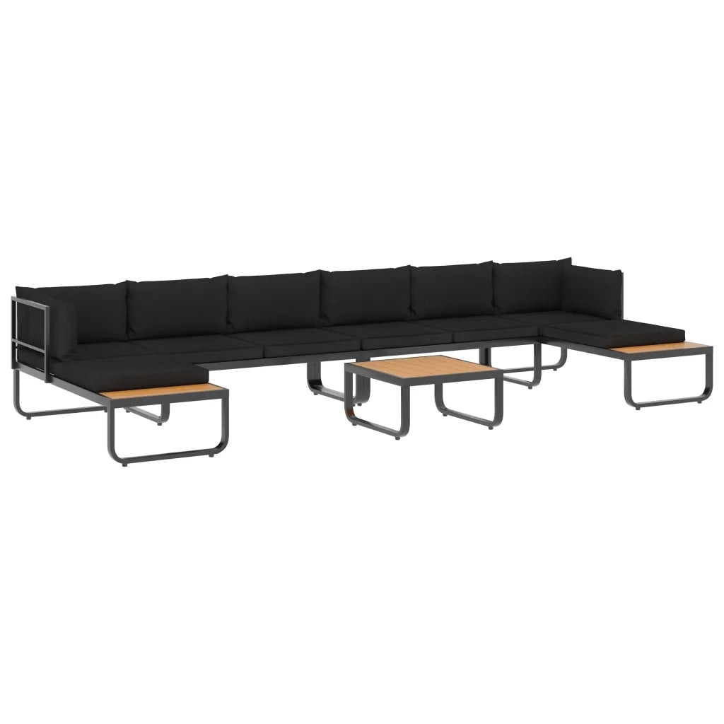 Set Divano da Giardino 5 pz ad Angolo Cuscini in Alluminio WPC cod mxl 68072