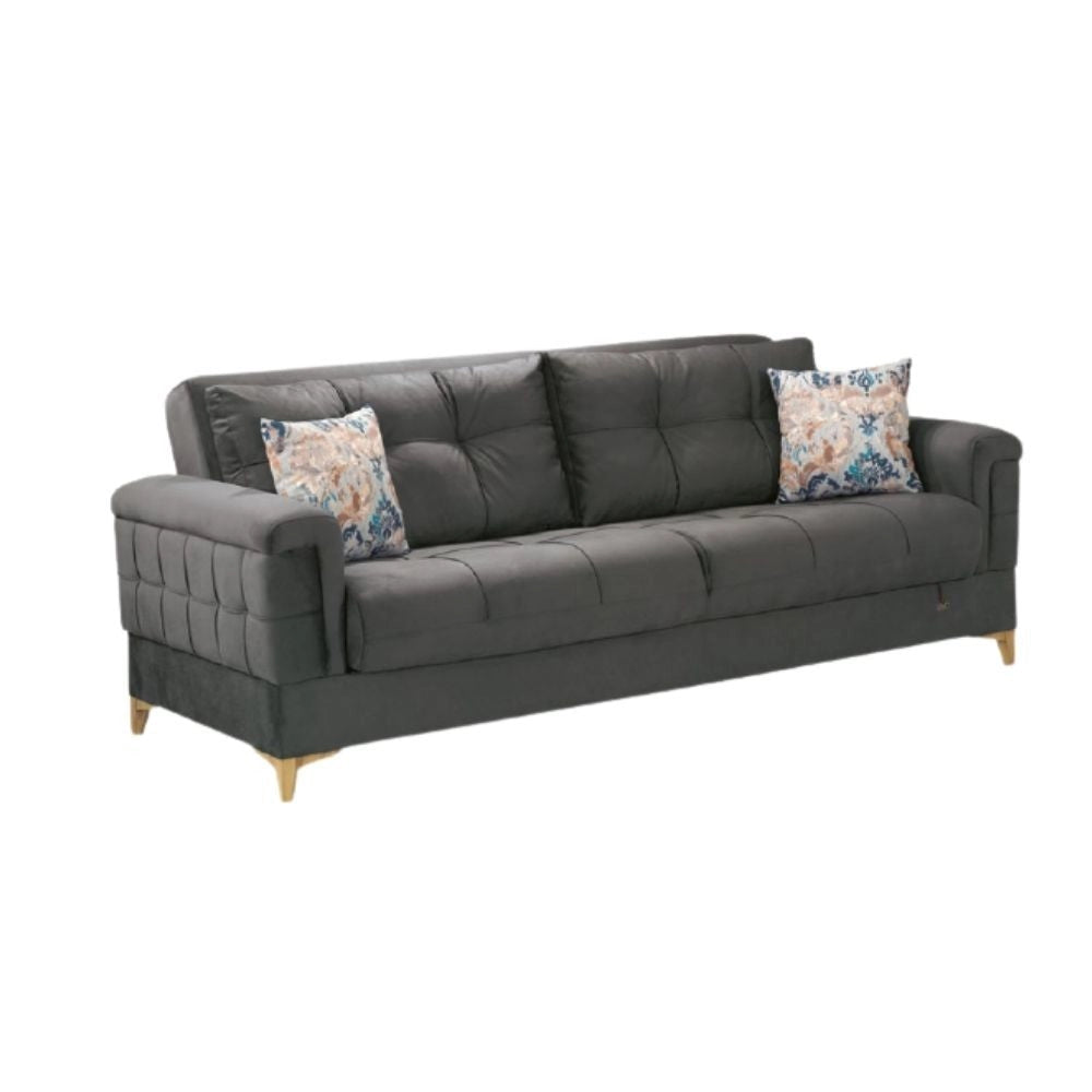 Divano letto contenitore Kemer grigio