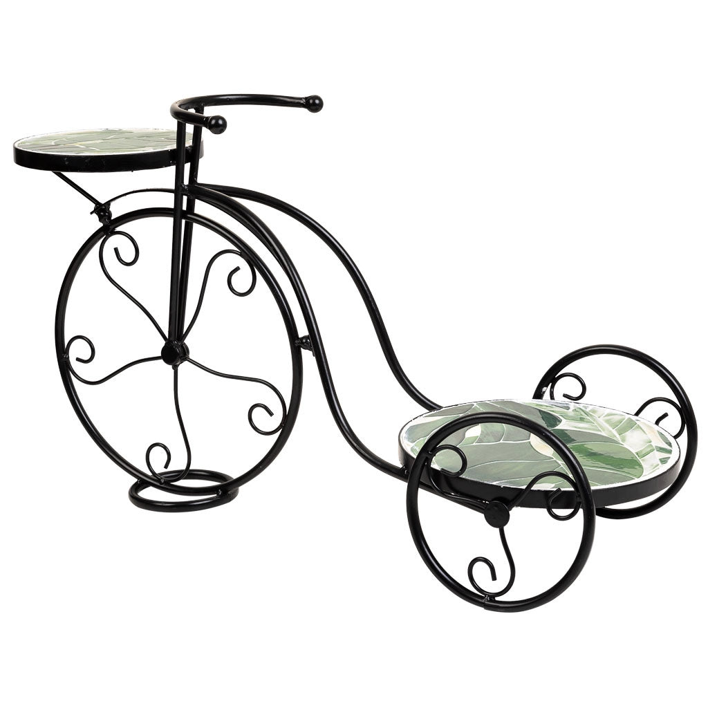 Supporto bici in mosaico Verde e ferro battuto 67x26,5x43h