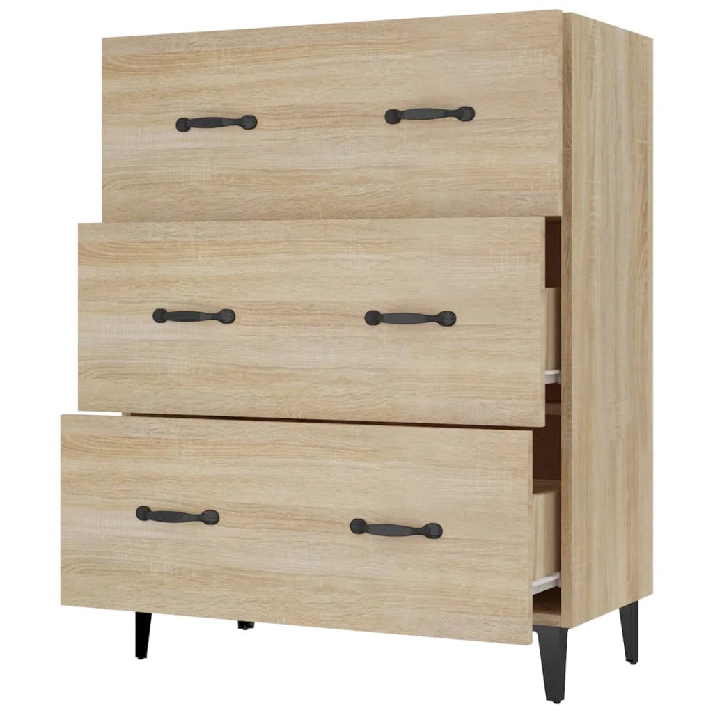 Buffet credenza cassettiera armadio mobile contenitore organizer cucina soggiorno rovere Sonoma 69,5 x 34 x 90 cm legno ingegnerizzato marrone 02_0031641