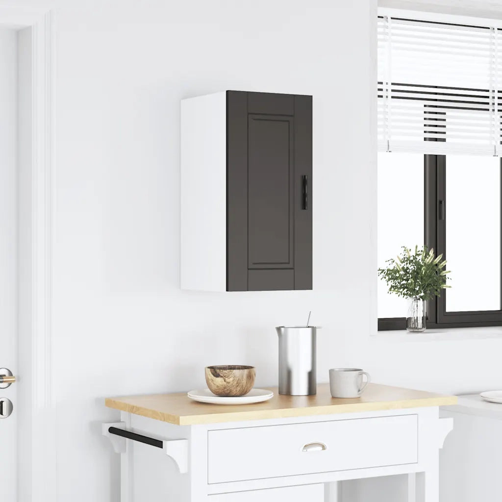 Pensile da Cucina-Mobile Cucina da Parete Porto Nero in Legno Multistrato 912735