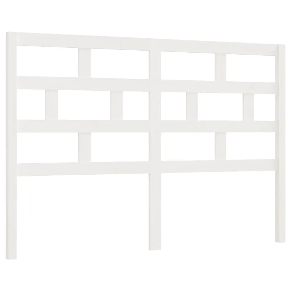 Testiera per Letto Bianca 141x4x100cm in Legno Massello di Pino 814190