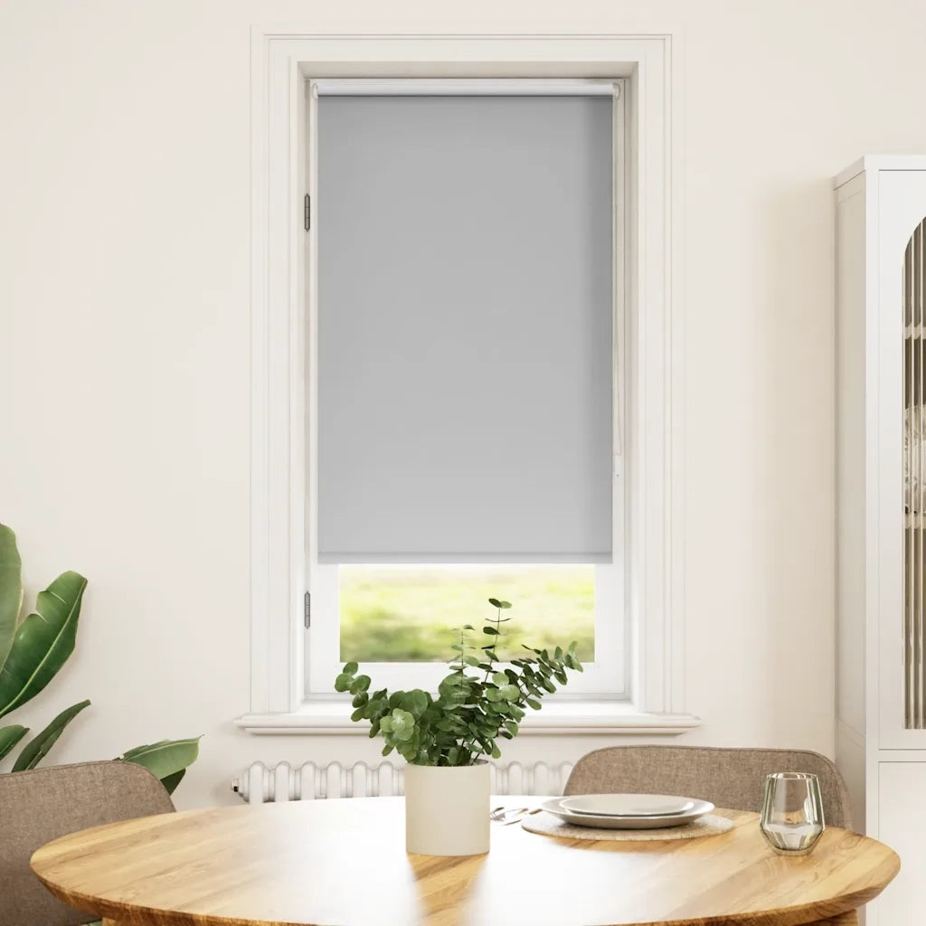 Tenda a Rullo Oscurante-Tenda da sole a rullo 44,4x100 cm Tessuto Larghezza 40 cm Grigio