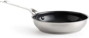Padella a 3 strati antiaderente 24cm rivestita con tecnica clad adatta per induzione sicura in forno e lavastoviglie in argento.