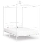 Letto a Baldacchino Bianco in Metallo 140x200 cm cod mxl 62955