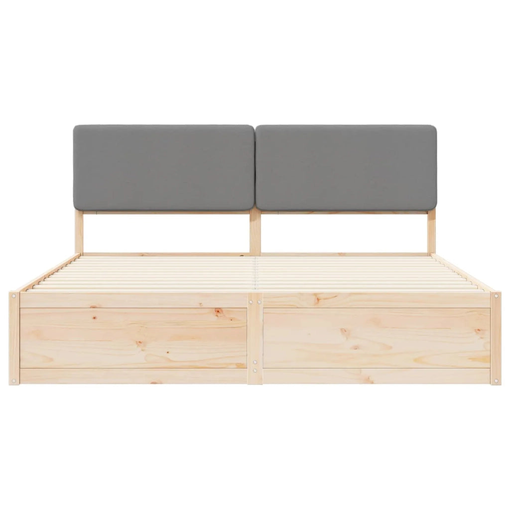 Letto con Testiera Rivestita Grigio chiaro 200 x 200 cm