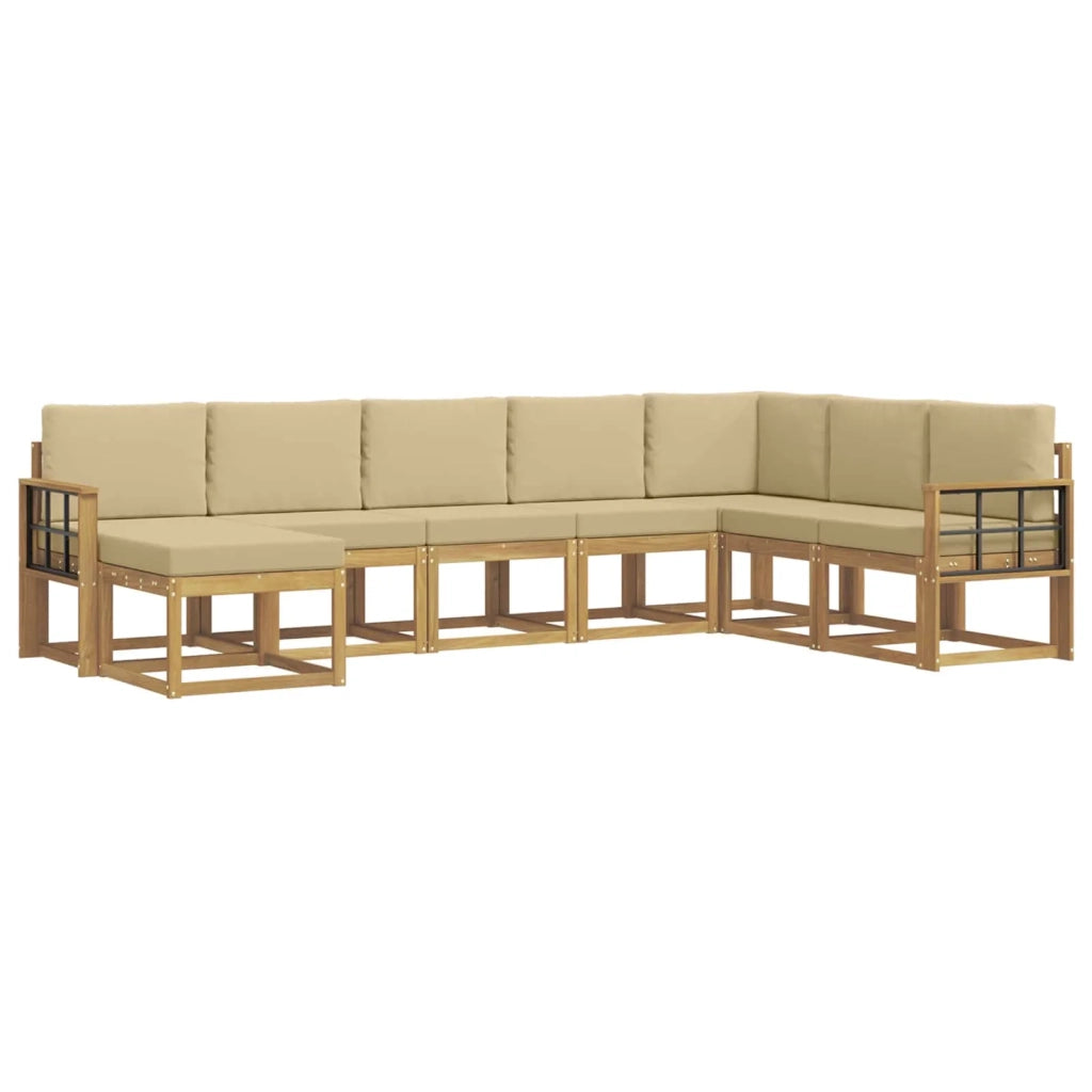 Set di divani da esterno 8 pz Bianco e Beige 3388062