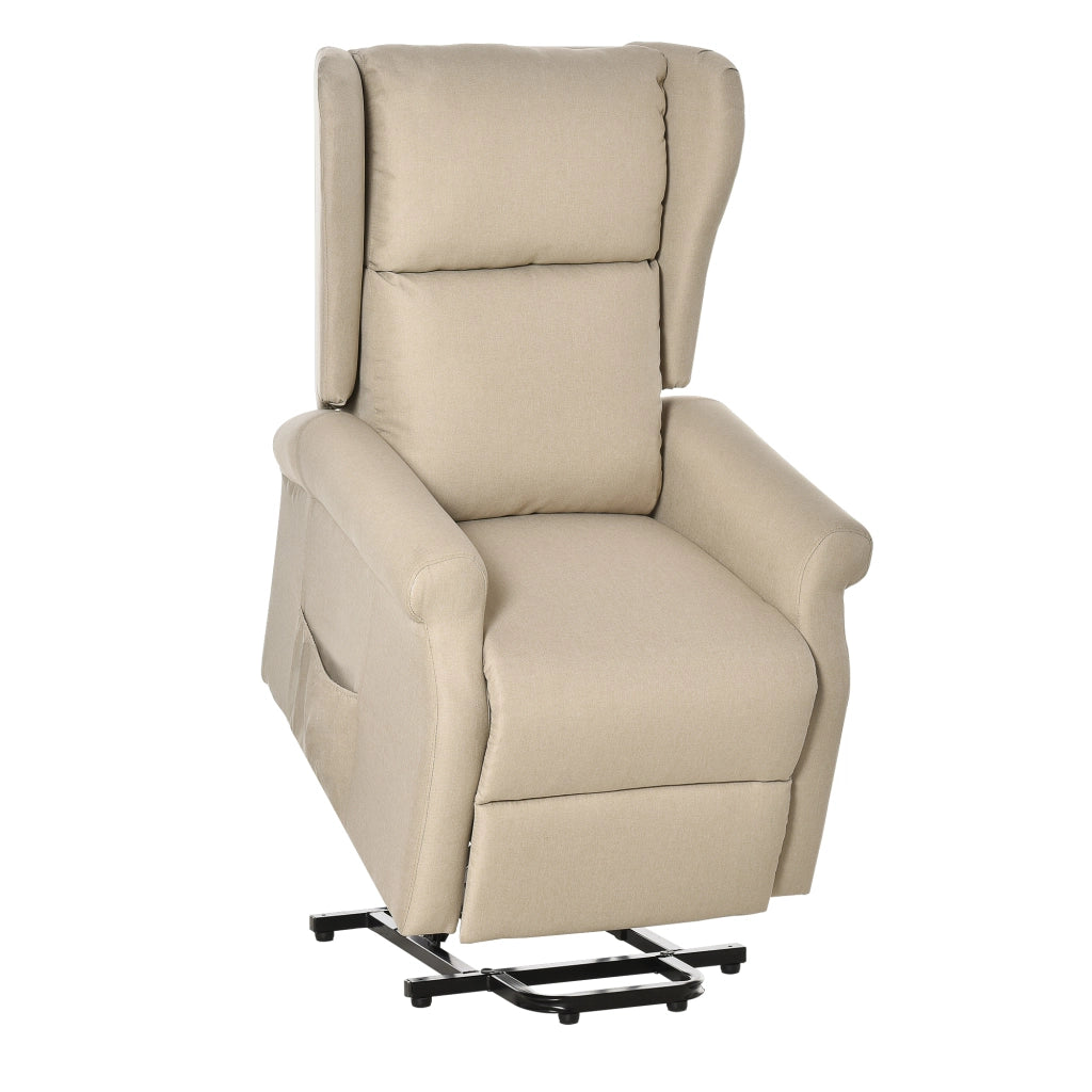 Poltrona reclinabile elettrica con poggiapiedi ¨C zephmum ¨C Lino crema
