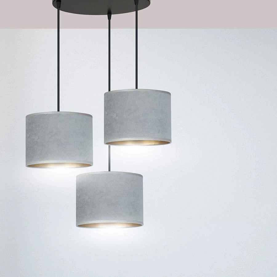 Lampadario Emibig Hilde 3 3xE27 premium grigio nero oro