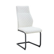 Set tavolo cucina e sedie con 1 tavolo rotondo e 4 sedie in vetro; metallo e PU bianco; nero e trasparente