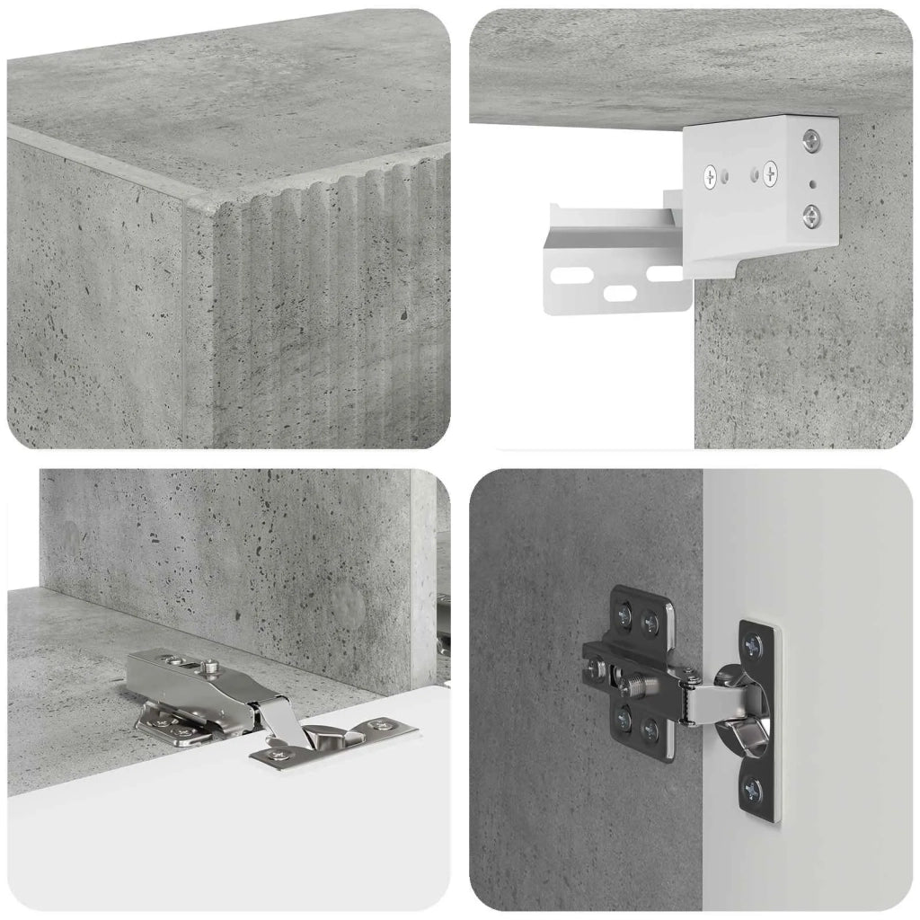 Set di Mobiletto da TV a Parete 4 pcs Grigio cemento
