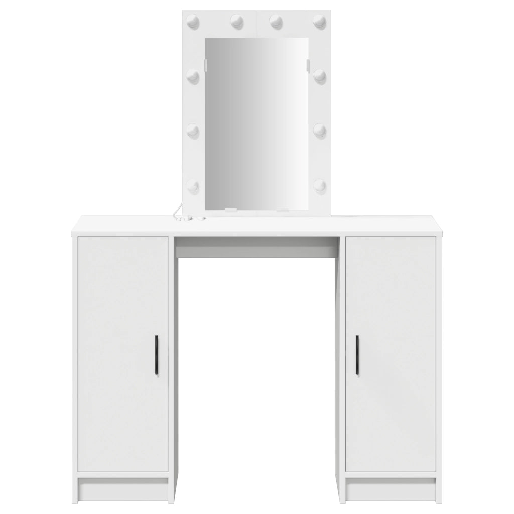 Toeletta con Luci LED Bianca 102x33x135 cm