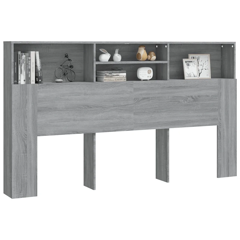 Testiera con Scomparti-Testata del letto Grigio Sonoma 180x19x103,5 cm