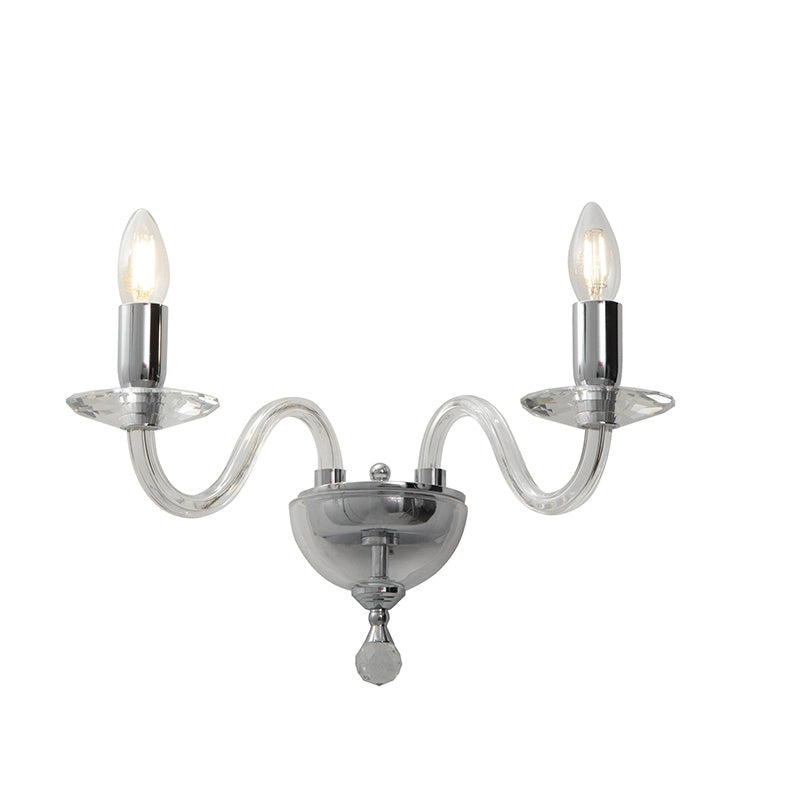 Applique Cristelle in Vetro Cristallo Trasparente, Attacco E14 IP20, Design Classico con Dettagli in Cristallo Ottico - Rossini Illuminazione