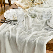 Tessuto di lino gauze in cotone, 80x300 cm, decorazione per tavolo da pranzo, per interni, per occasioni speciali