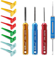 Kit di estrazione a pin per contatti massivi e stampati 12# 16# 20# per cavi AWG 10-22, 12 pezzi