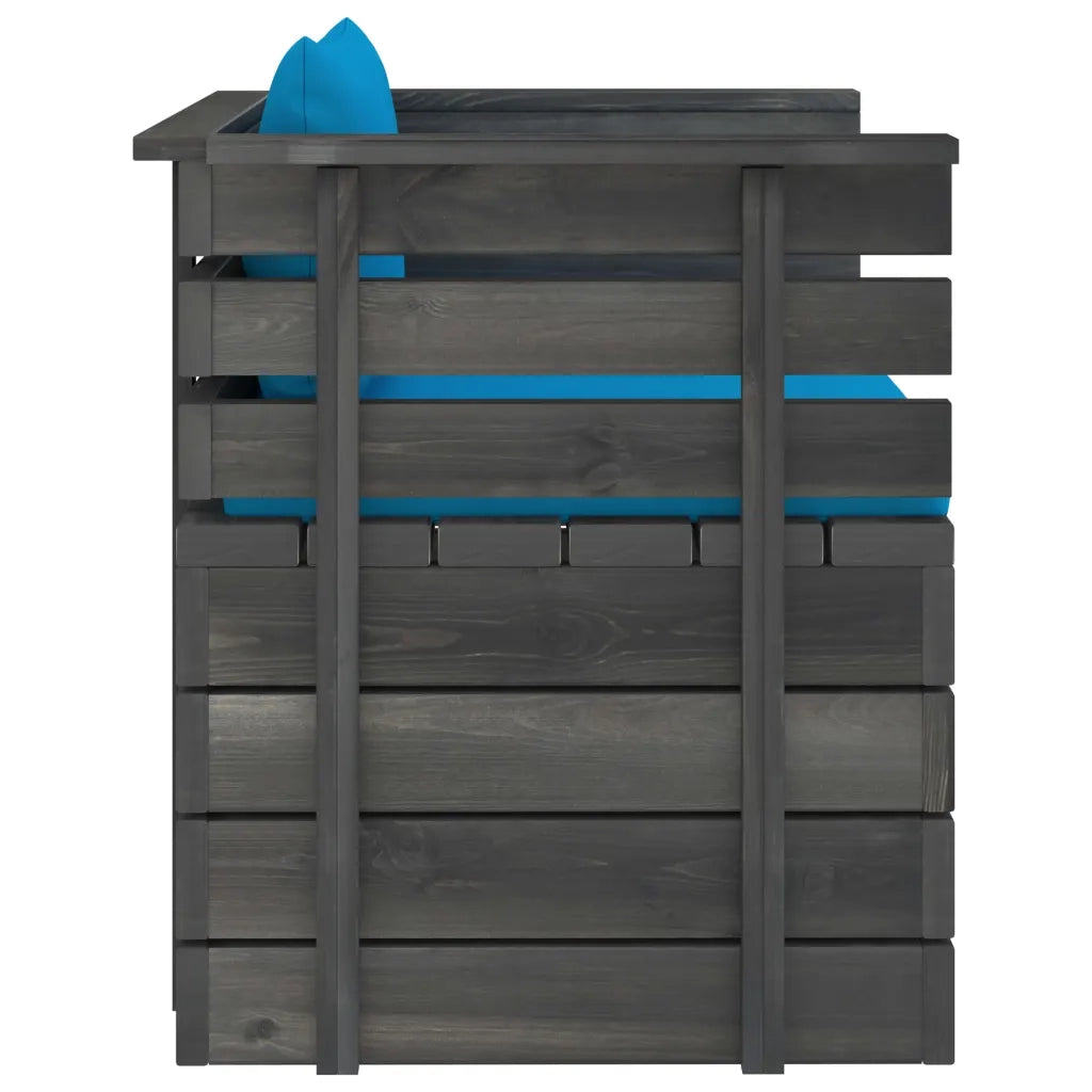 Poltrona da Giardino con Cuscini in Legno di Pino cod mxl 78669