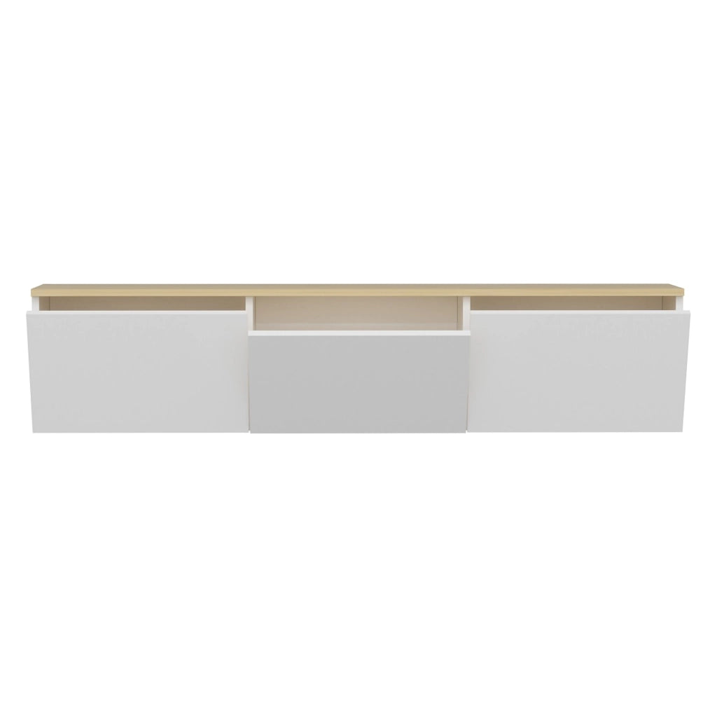 Pianiga, Mobile Porta tv 3 Ante, 160x32x35h cm Bianco