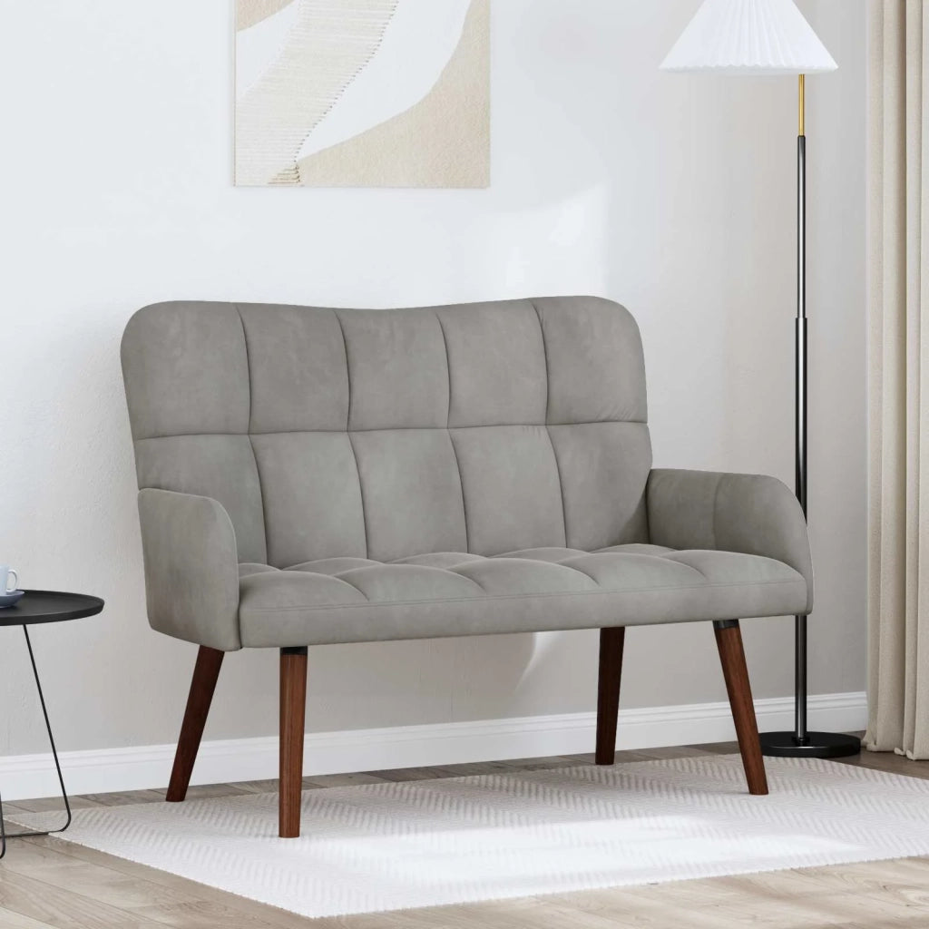 Divano | Divano da soggiorno | Sofa a Due Posti Grigio chiaro 115 x 61 x 87 cm Velluto