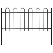 Recinzione da Giardino BOXTEL con Parte Superiore ad Anello in Acciaio 170x100 cm Nero 144930