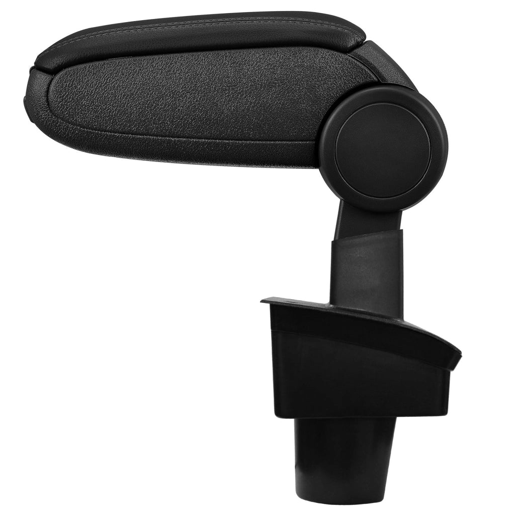 Bracciolo centrale per VW Passat B6 3C con scomparto imbottito in similpelle nera con cuciture nere 03_0000744