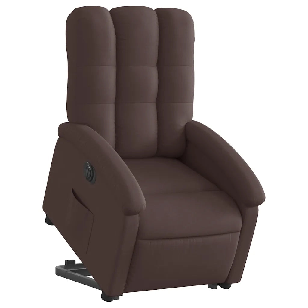 Poltrona Alzapersona Reclinante Elettrica Marrone Scuro Tessuto 3204121