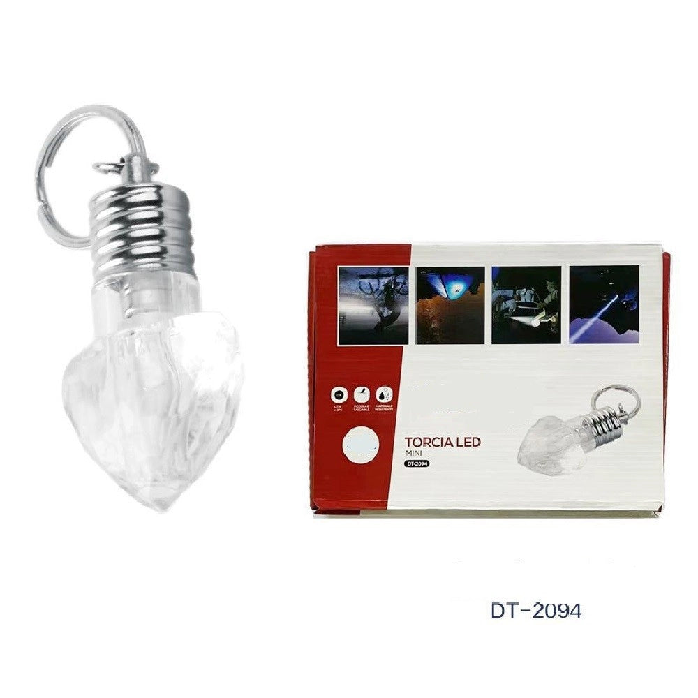 Trade Shop - Set 3 Pezzi Mini Torcia Portachiavi Led Smd A Forma Di Cuore Tascabile Dt-2094 -