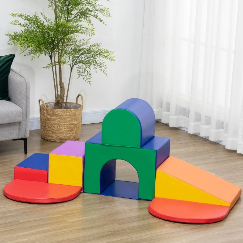 Set di blocchi di succo per bambini, blocchi di schiuma, quadrati, scale, rampa, similpelle, multicolore
