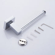 Trade Shop - Porta Rotolo Carta Igienica Bagno Wc Toilette Quadrato Acciaio Inox Parete -