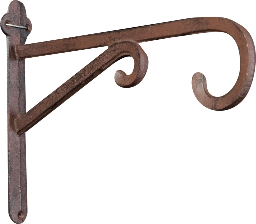 Biscottini Mensola in ghisa con gancio da muro in ghisa finitura ruggine anticata L36xPR5xH27 cm