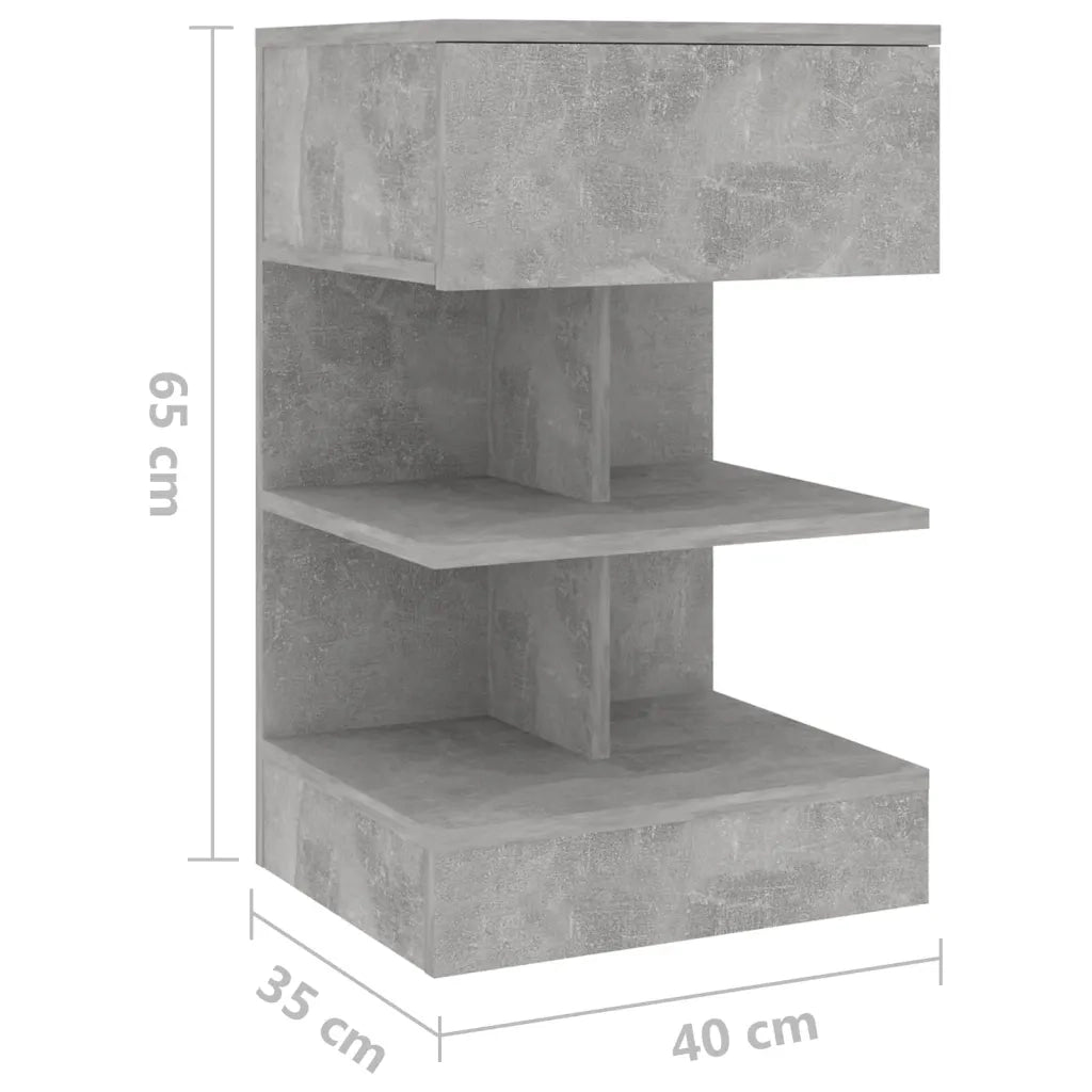 Comodini 2 pz-Set di 2 Tavolino da notte Grigio Cemento 40x35x65 cm