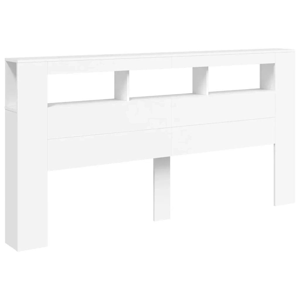 Testiera | Testata LED Bianca 200x18,5x103,5 cm Legno Multistrato