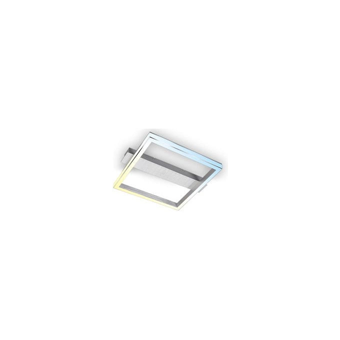 Briloner BT10025 FRAME Plafoniera LED 4 Luci 4000 Lumen 38W Dimmerabile con Telecomando colore Cromo