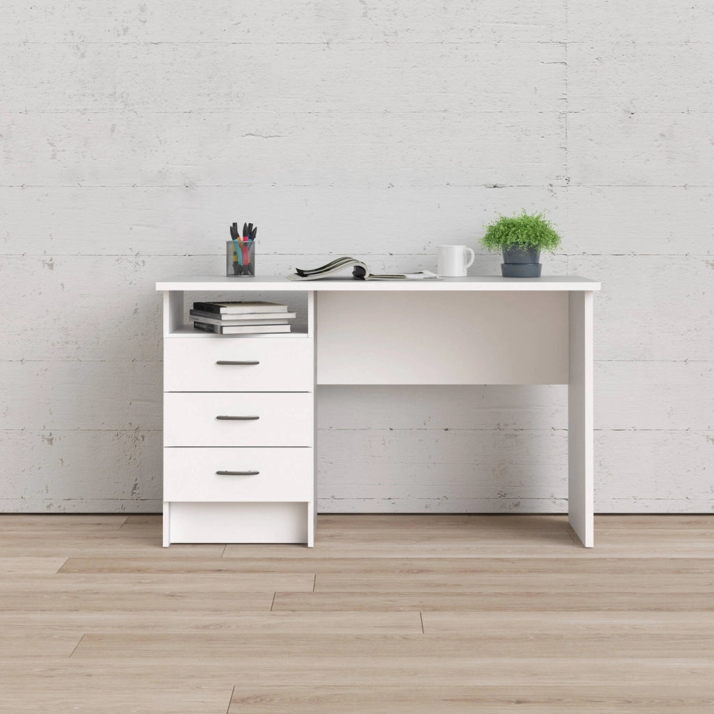 Andre, Scrivania 3 Cassetti, 48.1x120.1x72.6h cm Bianco