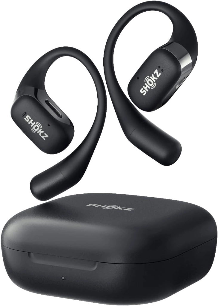 OpenFit True Wireless Open Ear Cuffie Bluetooth con microfono, impermeabili, ricarica rapida, 28 ore di riproduzione, compatibili con iPhone e Android, nero