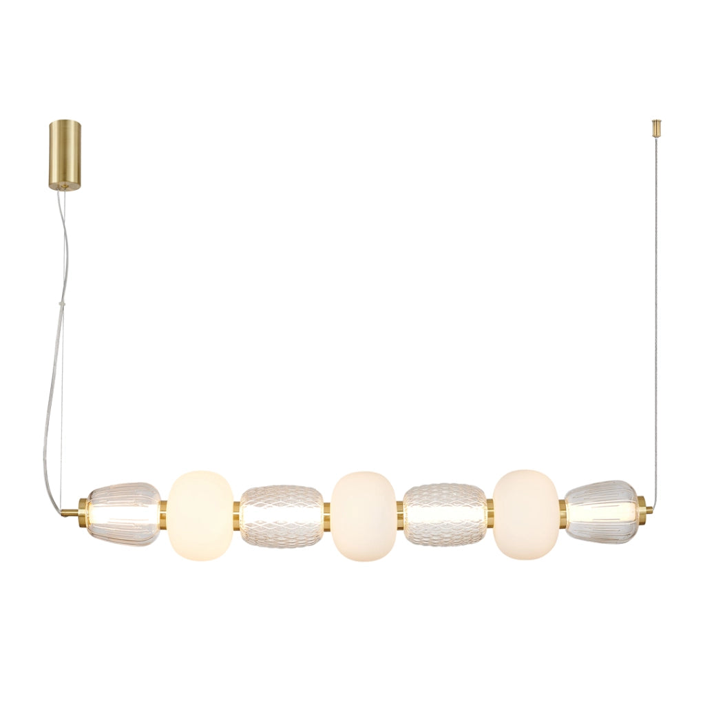Lampada a sospensione Caro oro vetro LED 42W Milagro