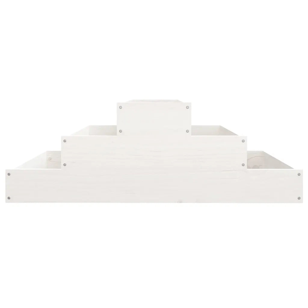Fioriera Bianca 80x80x27 cm in Legno Massello di Pino
