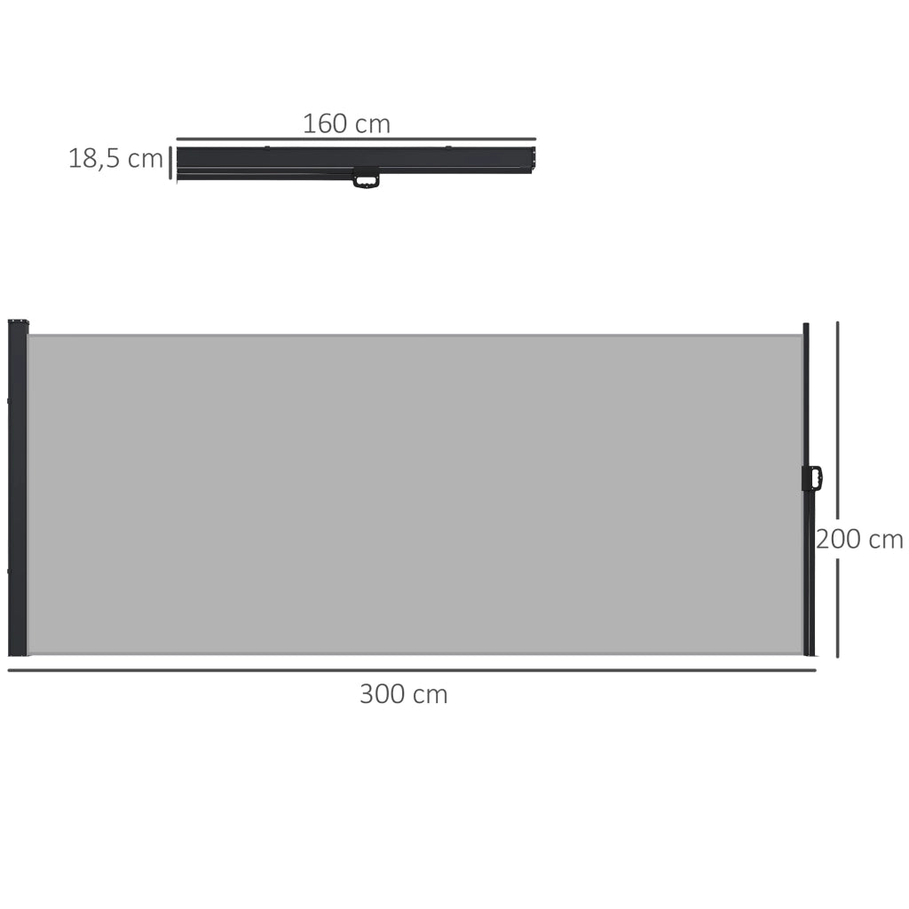 Paravento retrattile per esterno ¨C zephmum ¨C 3x2 m grigio chiaro alluminio poliestere