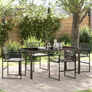 Set da Pranzo per Giardino 5 pcs Nero