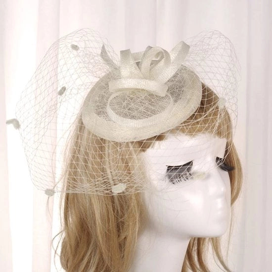 Accessori per capelli vintage - Sluier - Fascinator - Cintura per capelli - Cintura per testa - Tela - 16 cm di diametro
