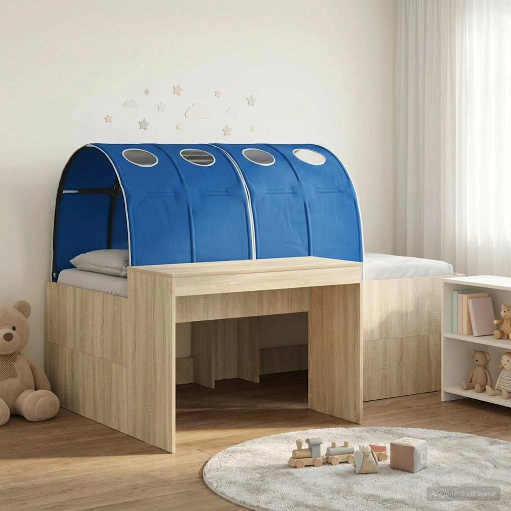 Letto con Tunnel 3 pz Rovere Sonoma e Blu Legno ingegnerizzato 3423649