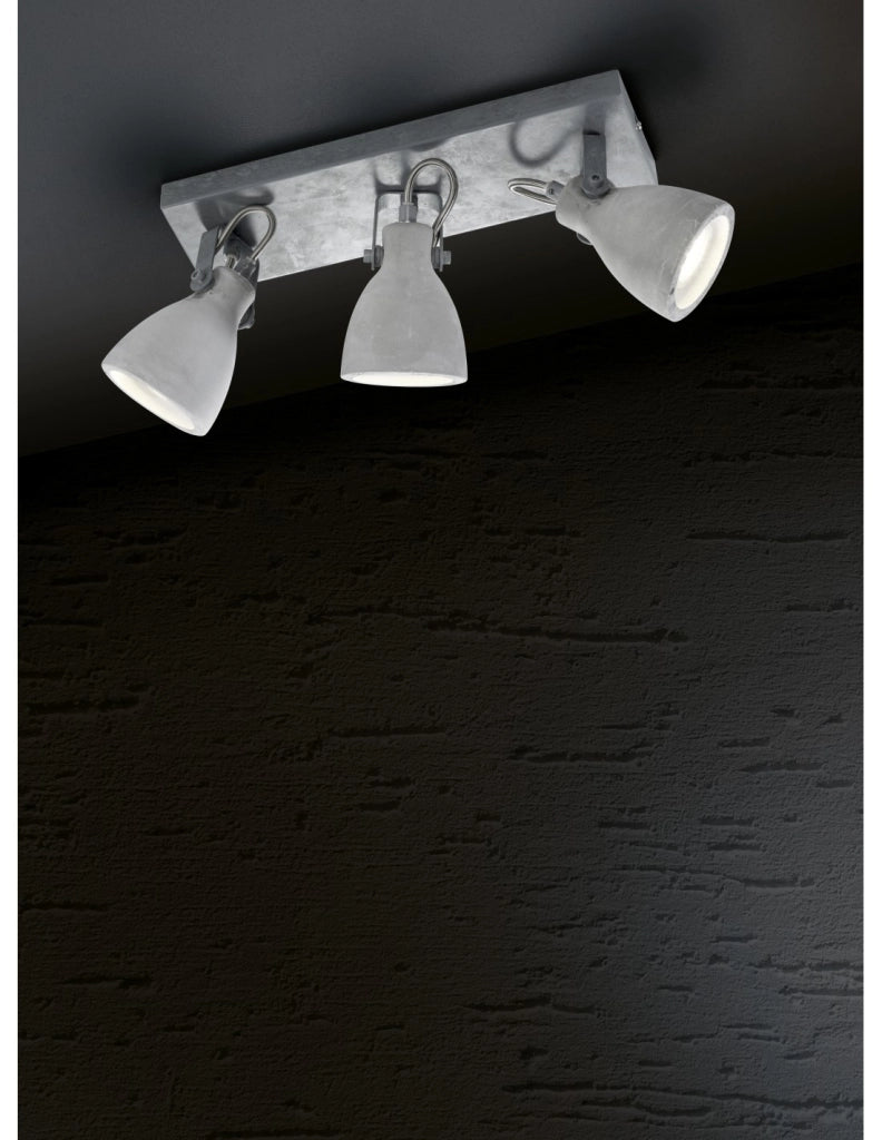 Lampada Calcestruzzo 3 Spot Orientabili Concrete Trio Lighting