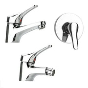 Set miscelatori lavabo bidet e doccia incasso cromati Piralla Ariel scarico incluso