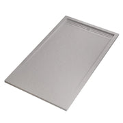 Piatto doccia in marmo resina grigio chiaro pietra cemento grid, misura 80x110