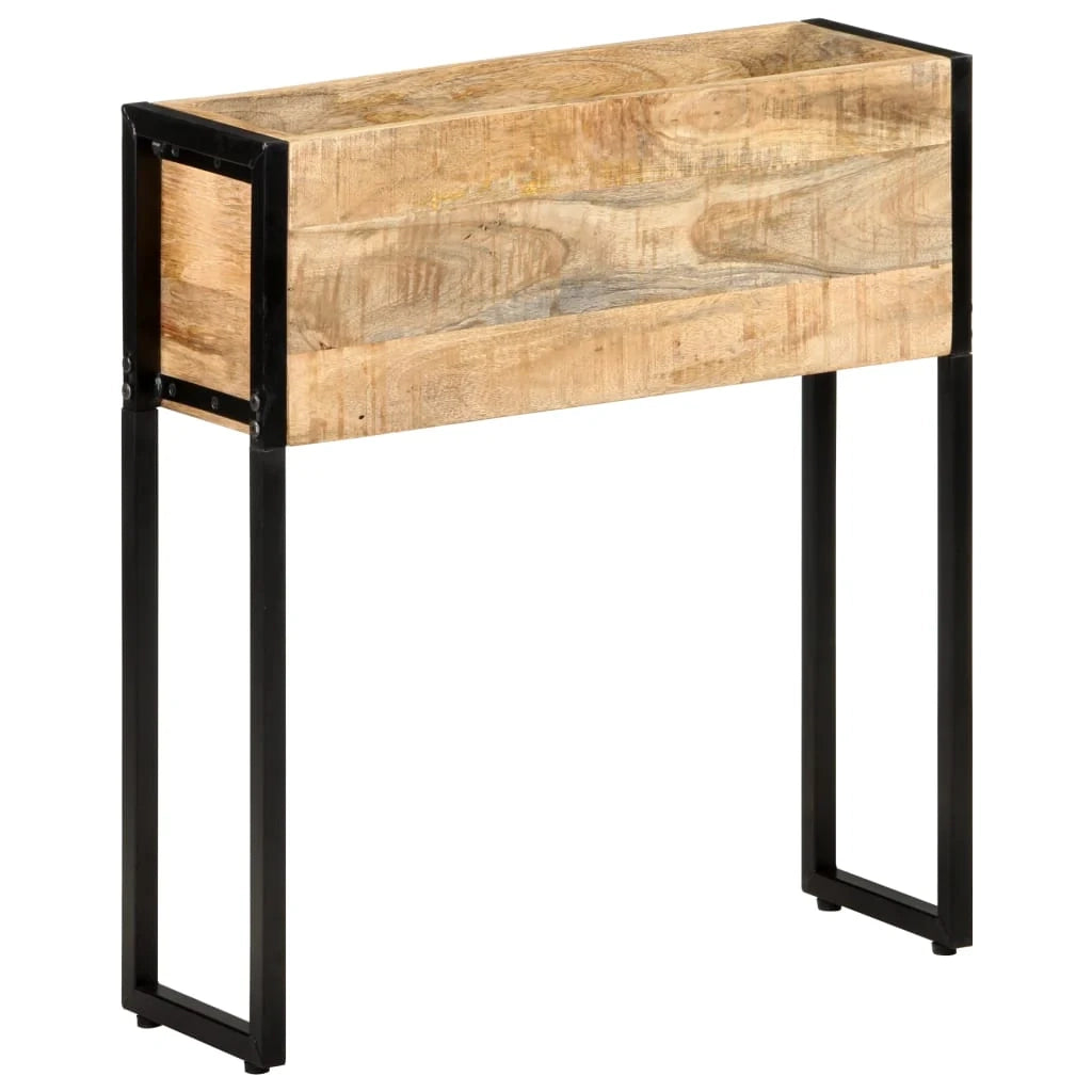 Fioriera rialzata per piante fiori terrazzo giardino 60 x 20 x 68 cm legno di mango nero grezzo 02_0037689