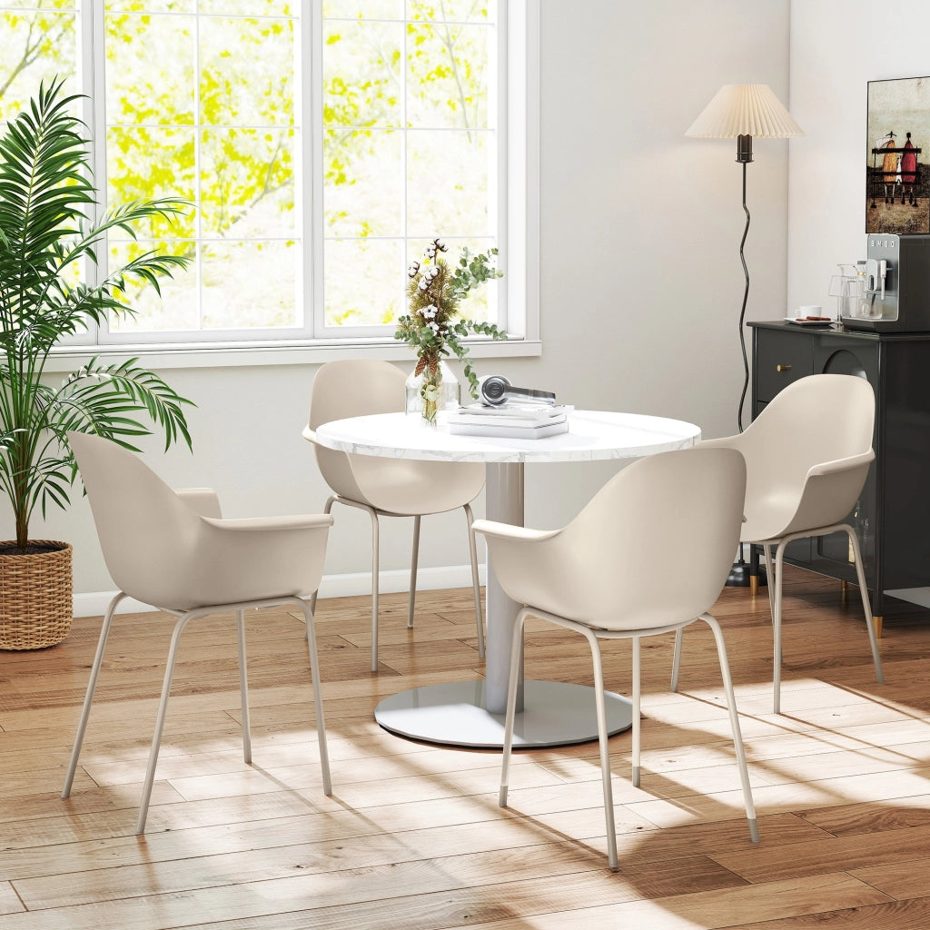 Set 4 Sedie da Giardino ¨C Xylo ¨C Design Moderno Grigio 59x55x84 cm