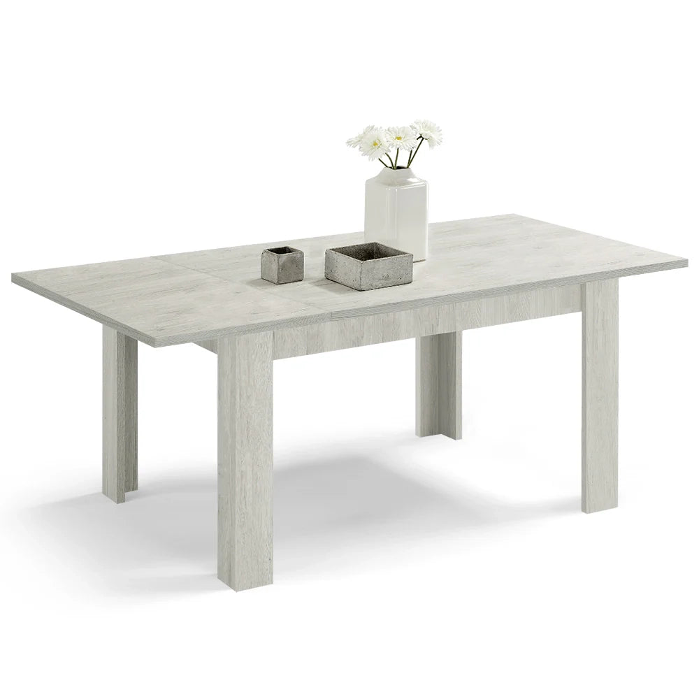 Tavolo allungabile da pranzo Olmo Gesso 130x80 fino a 170 cm modello N1 MADE IN ITALY design moderno ideale per cucina, soggiorno e sala da pranzo
